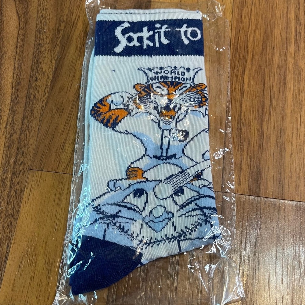 Kloanz Detroit Tigers Sock It To Em World Champion Crew Socks Adult White Navy